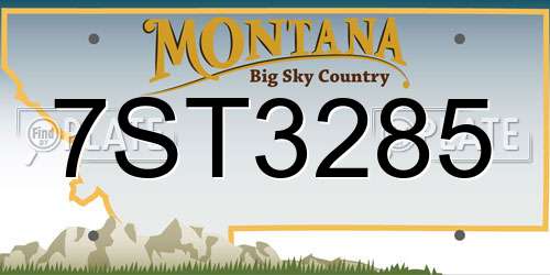 7ST3285 Montana License Plate