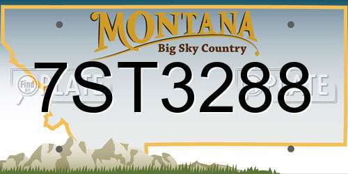 7ST3288 Montana License Plate