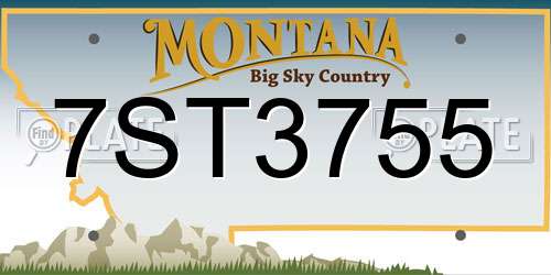 7ST3755 Montana License Plate