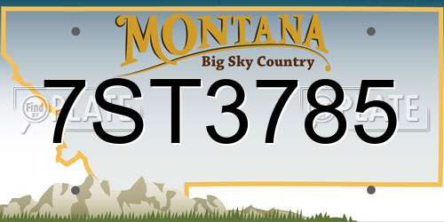 7ST3785 Montana License Plate