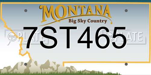 7ST465 Montana License Plate