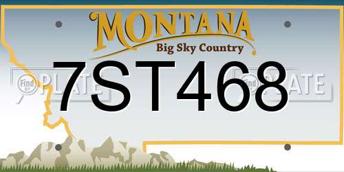 7ST468 Montana License Plate