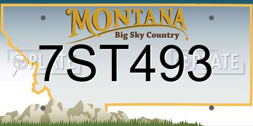 7ST493 Montana License Plate