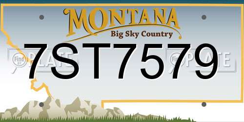 7ST7579 Montana License Plate