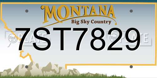 7ST7829 Montana License Plate