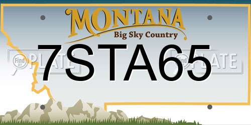 7STA65 Montana License Plate