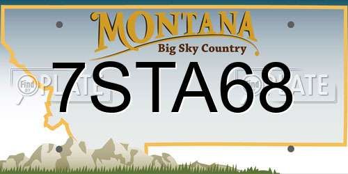 7STA68 Montana License Plate