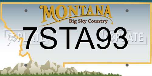 7STA93 Montana License Plate