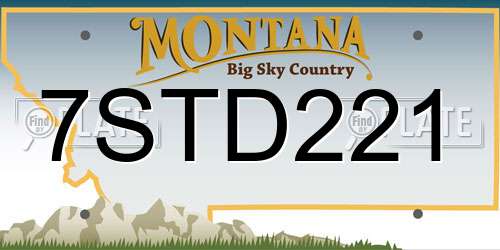7STD221 Montana License Plate