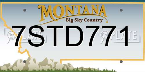 7STD771 Montana License Plate
