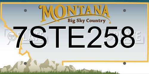 7STE258 Montana License Plate