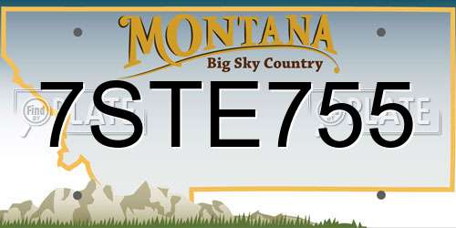 7STE755 Montana License Plate