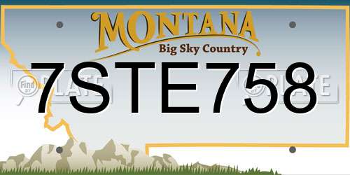 7STE758 Montana License Plate