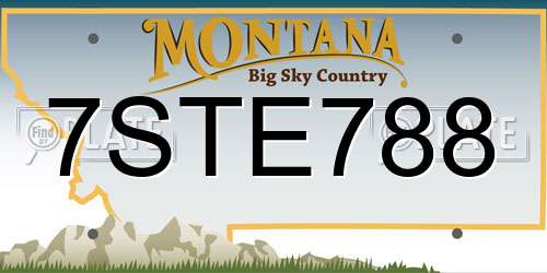 7STE788 Montana License Plate