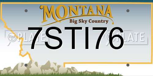 7STI76 Montana License Plate