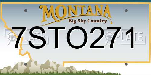 7STO271 Montana License Plate