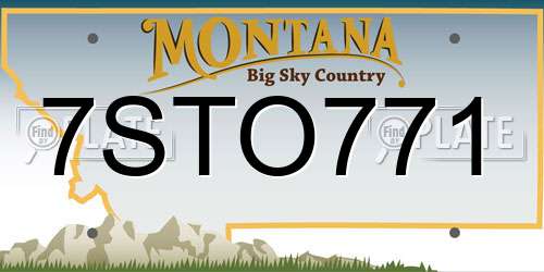 7STO771 Montana License Plate