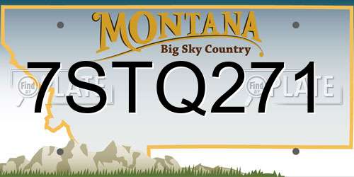 7STQ271 Montana License Plate