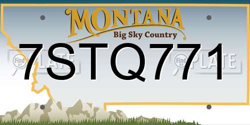 7STQ771 Montana License Plate
