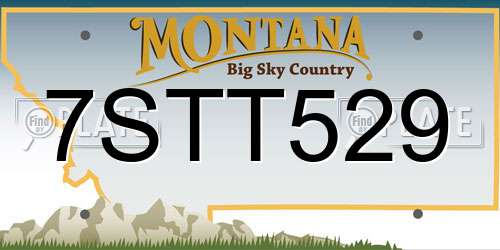 7STT529 Montana License Plate