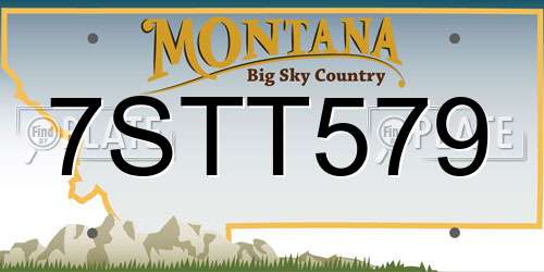 7STT579 Montana License Plate