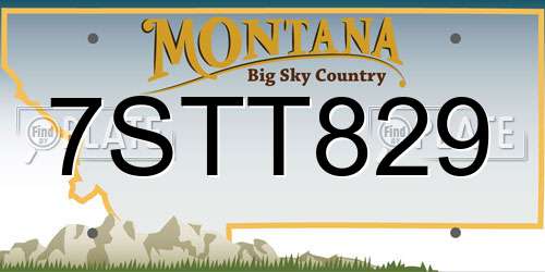7STT829 Montana License Plate