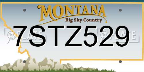 7STZ529 Montana License Plate