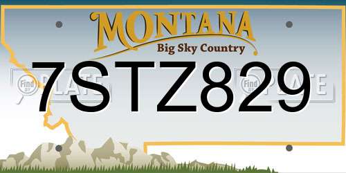 7STZ829 Montana License Plate