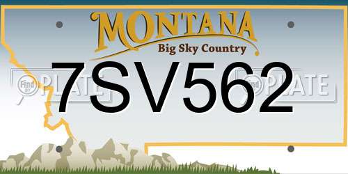 7SV562 Montana License Plate