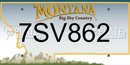 7SV862 Montana License Plate