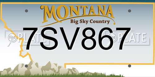 7SV867 Montana License Plate