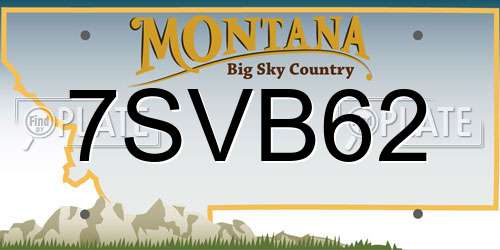 7SVB62 Montana License Plate