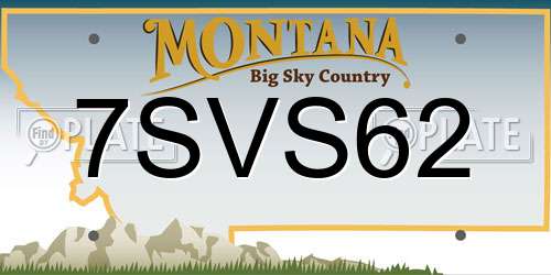 7SVS62 Montana License Plate