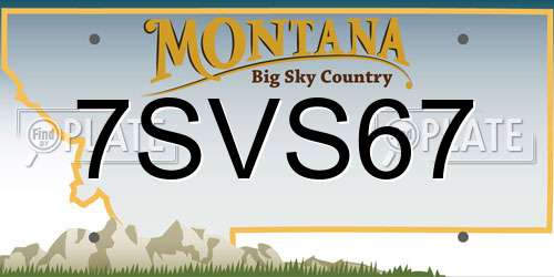 7SVS67 Montana License Plate