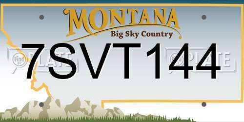 7SVT144 Montana License Plate