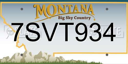 7SVT934 Montana License Plate