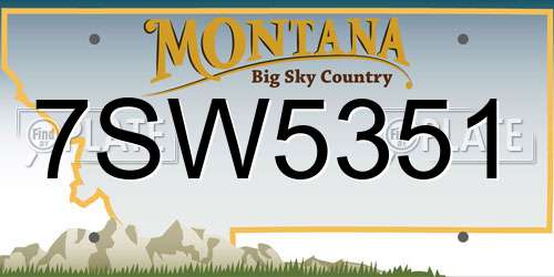 7SW5351 Montana License Plate