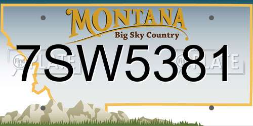 7SW5381 Montana License Plate