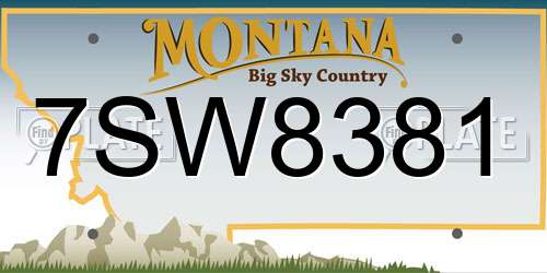7SW8381 Montana License Plate