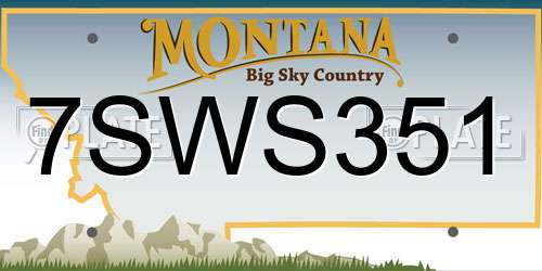 7SWS351 Montana License Plate