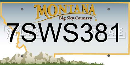 7SWS381 Montana License Plate