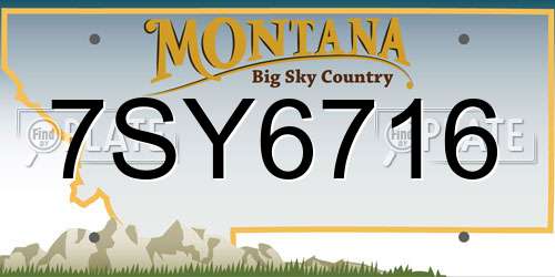 7SY6716 Montana License Plate