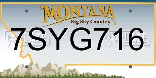 7SYG716 Montana License Plate