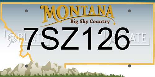 7SZ126 Montana License Plate