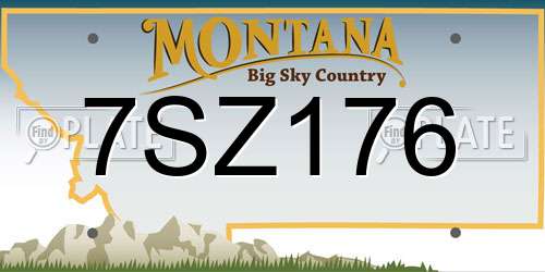 7SZ176 Montana License Plate