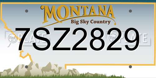 7SZ2829 Montana License Plate