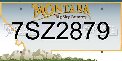 7SZ2879 Montana License Plate