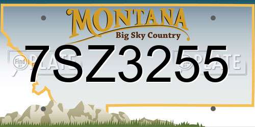 7SZ3255 Montana License Plate