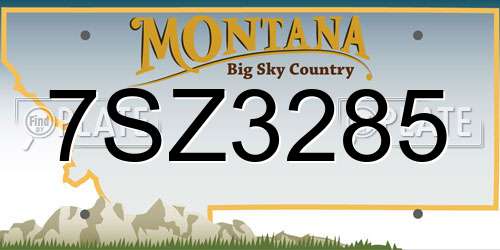 7SZ3285 Montana License Plate
