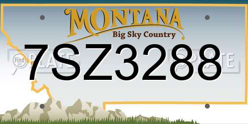 7SZ3288 Montana License Plate